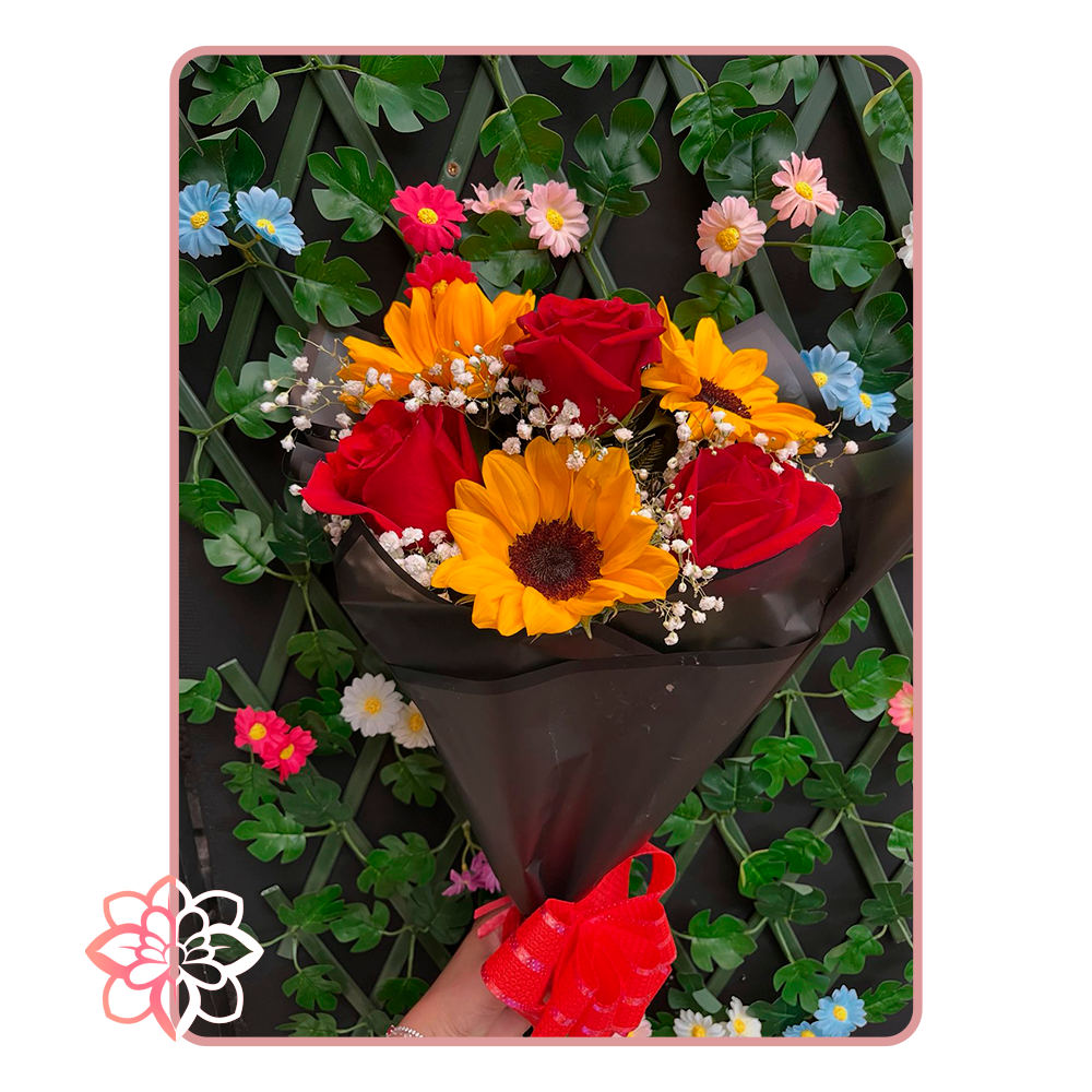 Hermoso Ramo con Girasoles y Rosas