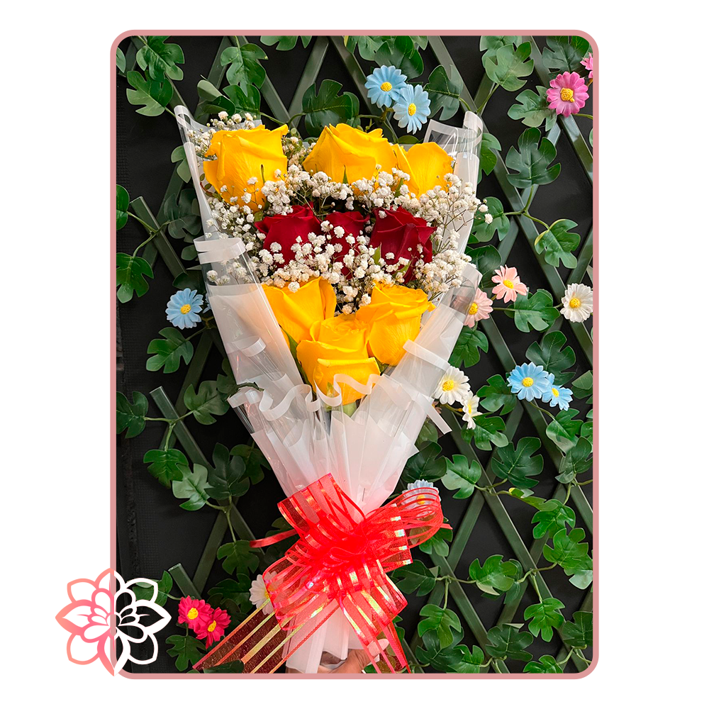 Ramo con rosas Amarillas y Rojas