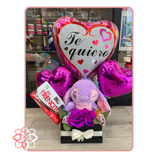 Caja Romántica “Te Quiero” con Peluche, Chocolates y Globos