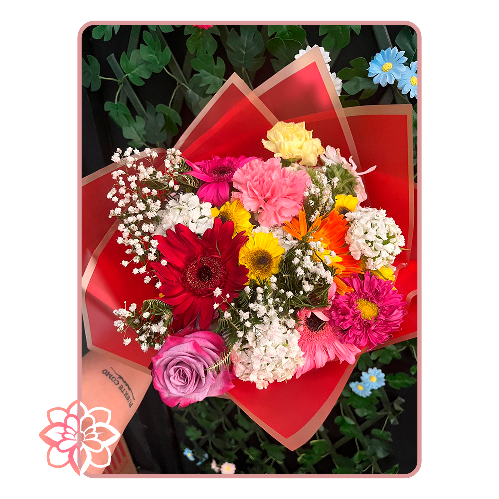 Ramo Colorido con Gerberas, Rosas y Claveles