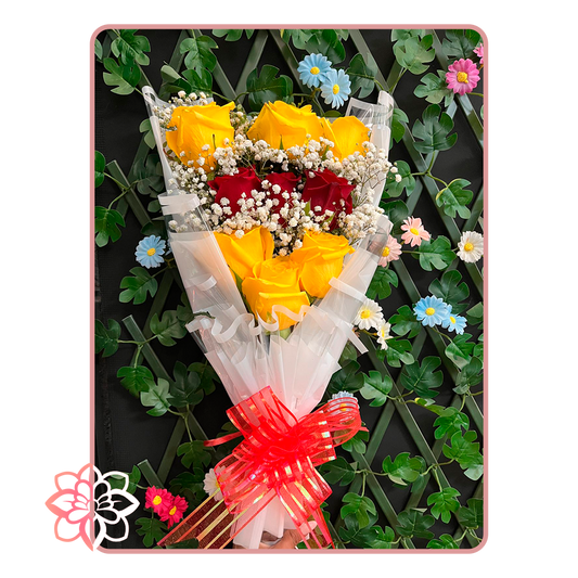 Ramo con rosas Amarillas y Rojas